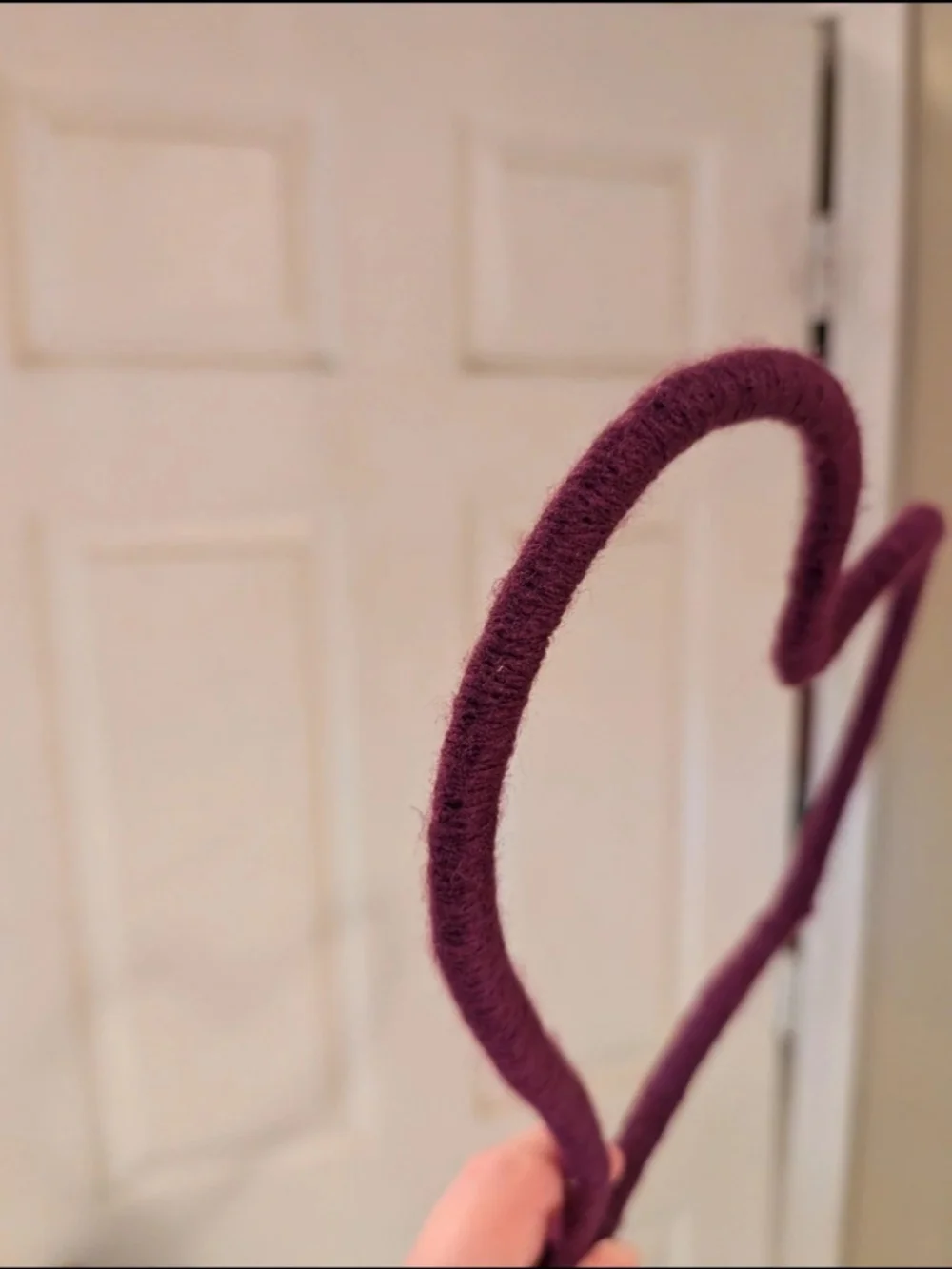 Heart-Shaped Wrapped Rope Wall Hanger in Plum